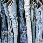 rack of second hand jeans